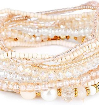 Bohemian Crystal Beaded Stackable Bracelets Handmade Colorful Crystal Pearl Seed Beads Bracelets for Women Jewelry